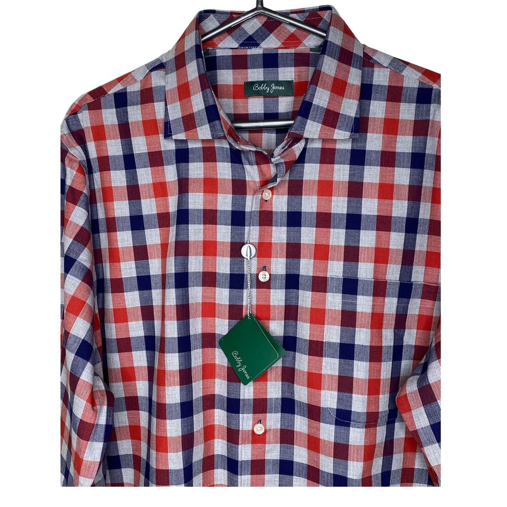 Bobby Jones Plaid 100% Cotton Checkered XL Shirt NEW